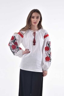 Vyshyvanka da donna "Dyka Ruzha" bianca di 2KOLYORY
