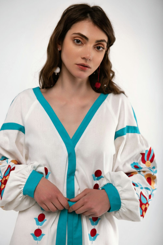Women's embroidery "Flower" milk - tenderness and traditional Ukrainian style.