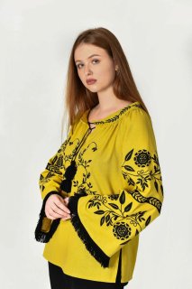 Вишиванка жіноча "Чумацький шлях" охра – витончена краса і традиційні мотиви