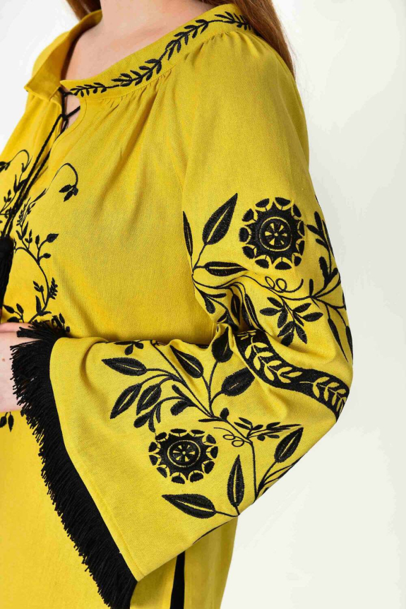 Вышиванка женская "Млечный путь" охра – утонченная красота и традиционные мотивы