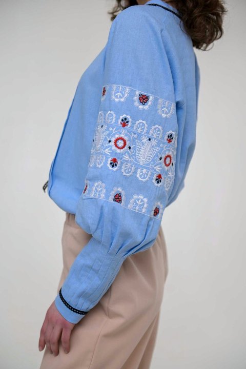 Vyshyvanka pour femme « Shypit » bleue de 2KOLYORY