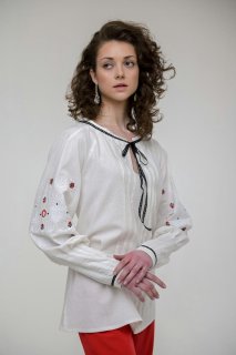 Vyshyvanka femenina „Shypit” color crema de 2KOLYORY