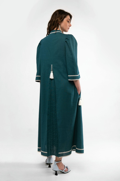 Вишита сукня "Лозова" морська хвиля – елегантність і свіжість традицій