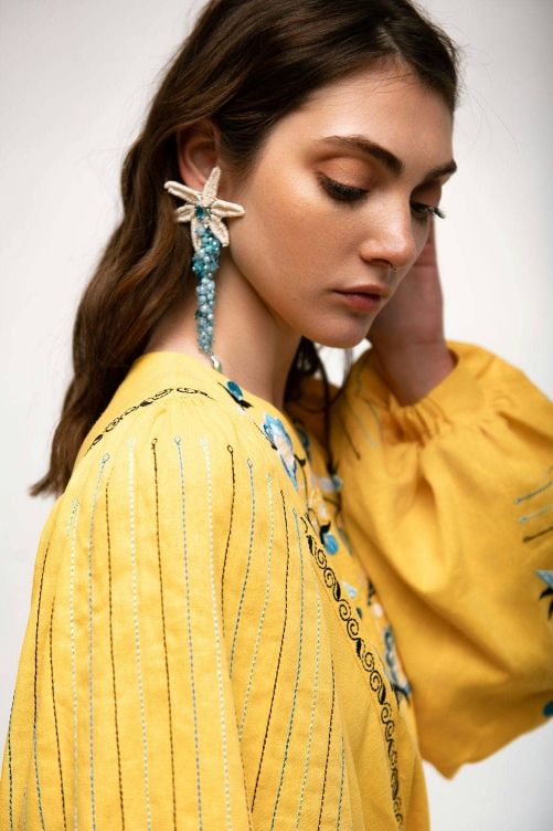 Yellow embroidered dress "Lyubimivka" - the brightness and charm of Ukrainian traditions