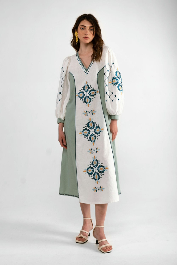 Embroidery dress "Oleksandriya" milk