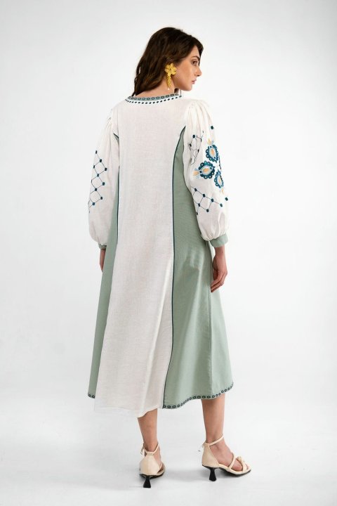 Vestido bordado femenino "Oleksandriya" color crema de 2KOLYORY