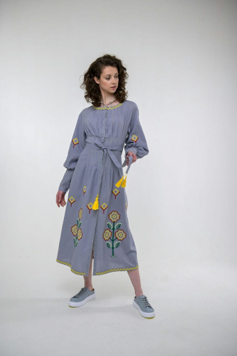 Embroidered dress Melanka gray