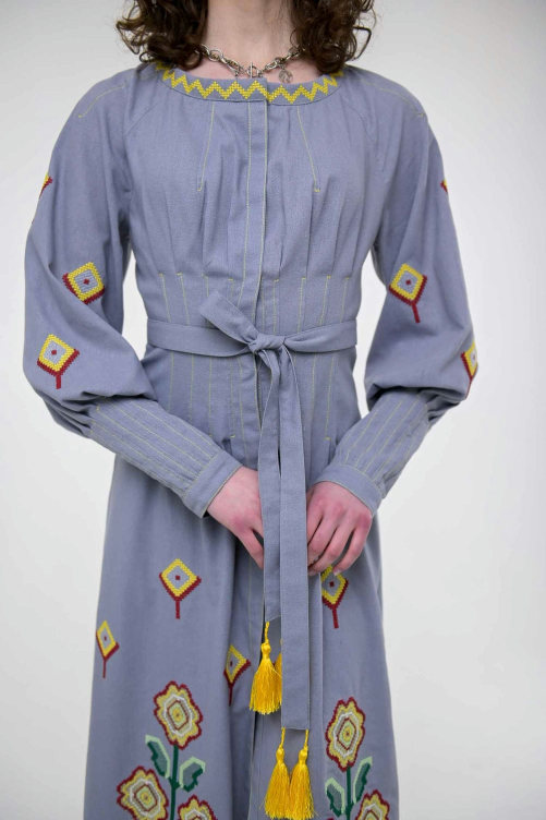 Gray embroidered dress "Melanka" is a bright and exquisite symbol of Ukrainian traditions.
