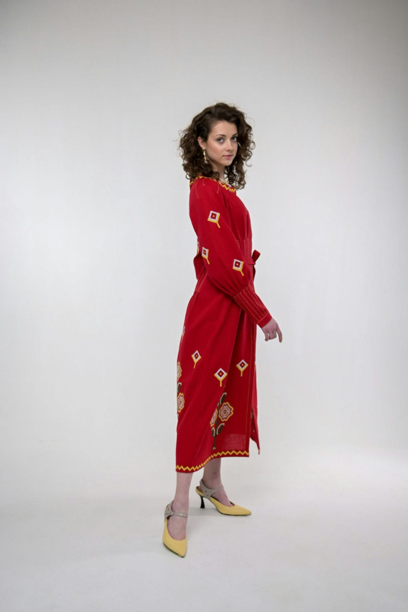 The red embroidered dress "Melanka" is a bright and exquisite symbol of Ukrainian traditions.