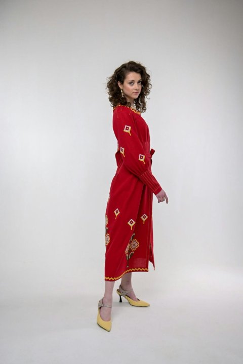 Damen-Besticktes Kleid „Melanka“ Rot von 2KOLYORY
