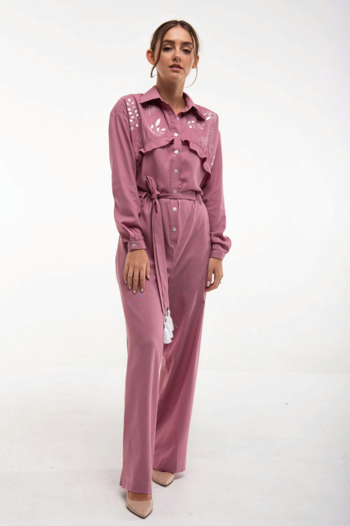 Overalls with "Susvittya" powder embroidery are a stylish and refined Ukrainian image.