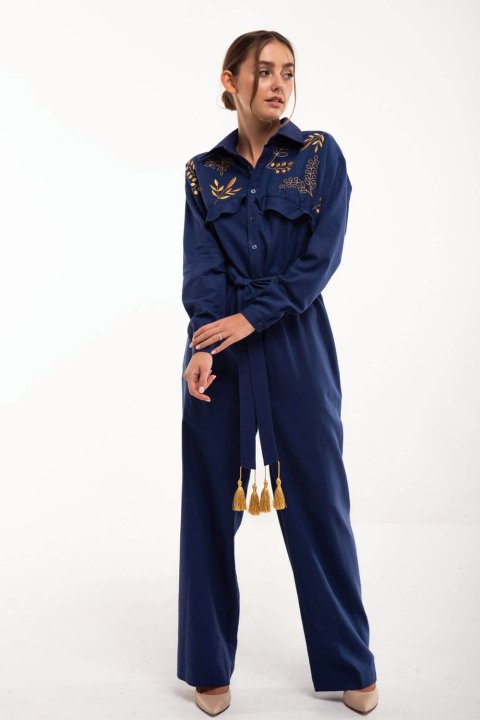 Combinaison brodée pour femme « Sutsvitia » Bleu marine par 2KOLYORY