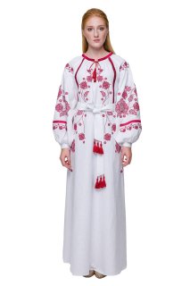 Сукня-вишиванка "Громовиця" бордо – сила і велич українських традицій