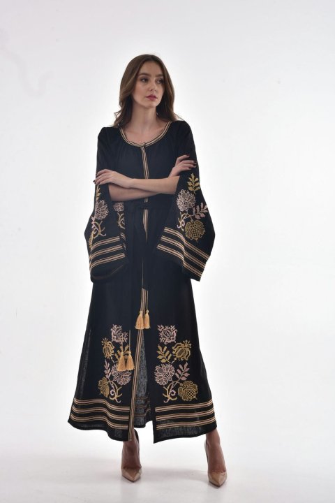 Robe brodée pour femme « Kniazhna » noire par 2KOLYORY