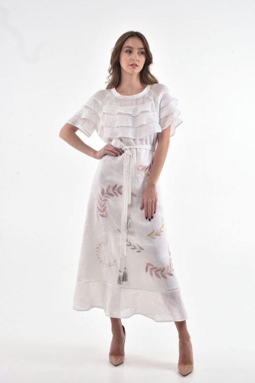 The embroidered dress "Pannochka" is an elegant and gentle Ukrainian image.