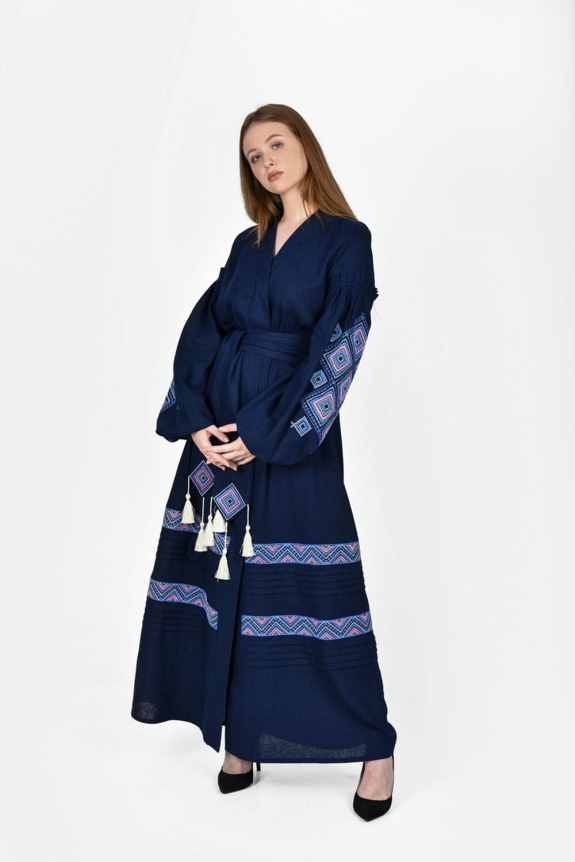 Embroidery dress "Suzir'ya" dark blue