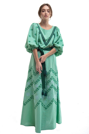 Embroidered dress Lelya green