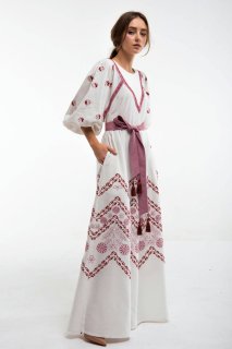 The dress is embroidered "Lelya" milky - a delicate and sophisticated Ukrainian image.