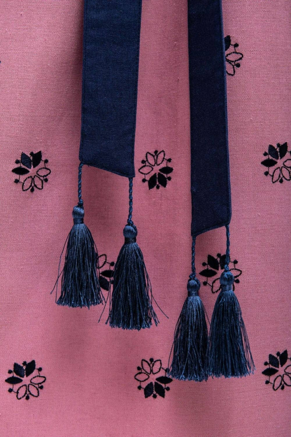 Dress embroidered Rosynka pouder - gentle and elegant Ukrainian image.