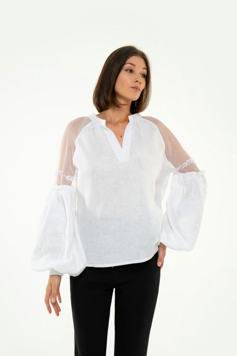 Camicia ricamata da donna "Marevo" bianca di 2KOLYORY