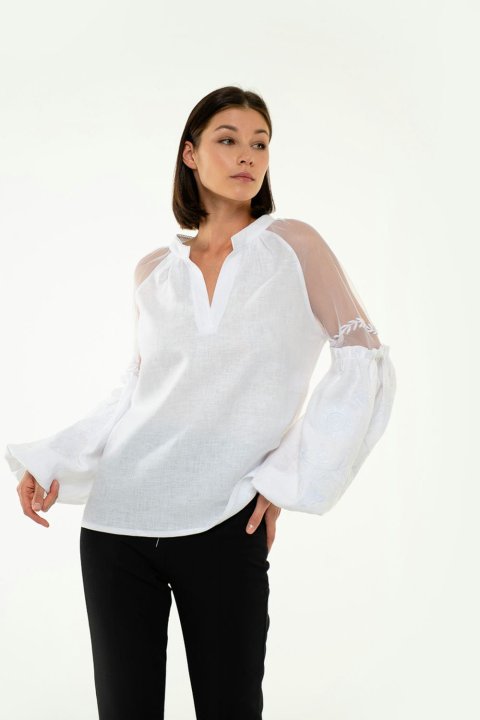 Blouse brodée pour femme „Marevo” blanche de 2KOLYORY