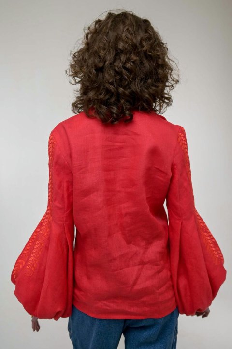 Blouse brodée pour femme « Strumivka » rouge de 2KOLYORY