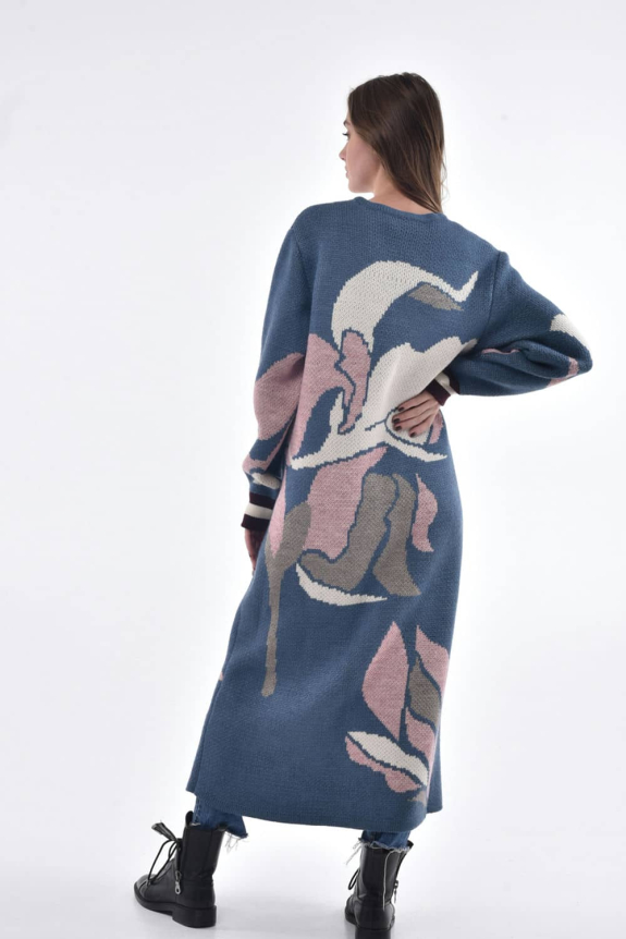 Кардиган в'язаний "Росинка" синій – стиль і комфорт в сучасному виконанні.