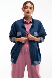 Denim bomber with "Vesnyanka" embroidery - a combination of modern style and traditions.