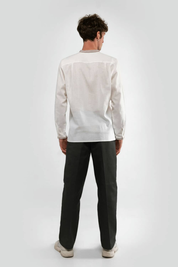 Men's Embroidered Shirt "Lebedyn" Cream – Traditional Ukrainian Style