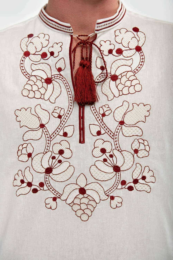 Men's Embroidered Shirt "Lebedyn" Cream – Traditional Ukrainian Style