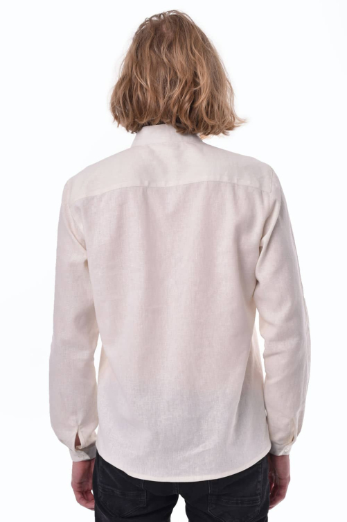 Men's embroidered shirt "Strength" milk - a combination of traditions and confidence