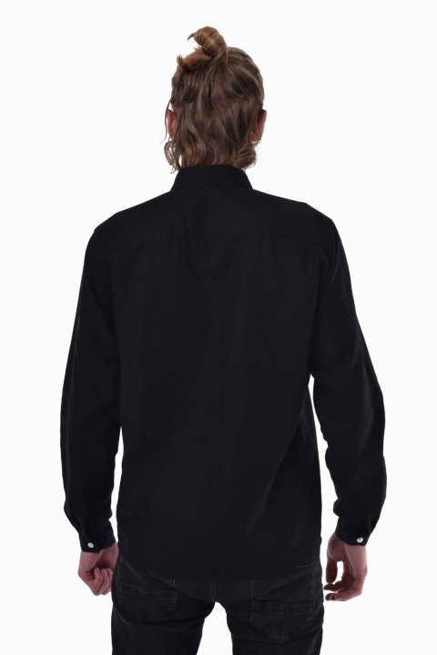 Camicia da uomo ricamata „Shepit” nera di 2KOLYORY