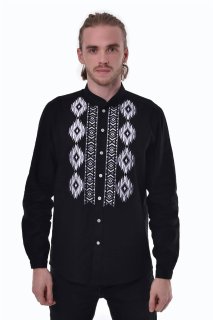 Men's black embroidered shirt "Zvaga" - elegance and Ukrainian tradition
