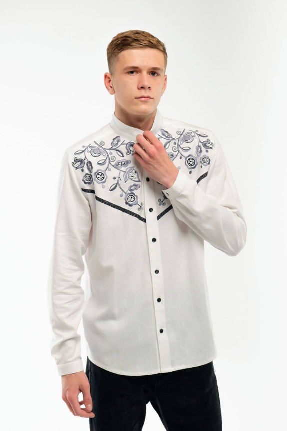 Men's embroidered shirt "Nakhidka" white - sophistication and authenticity