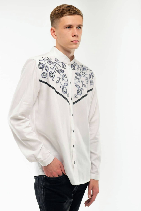 Men's embroidered shirt "Nakhidka" white - sophistication and authenticity