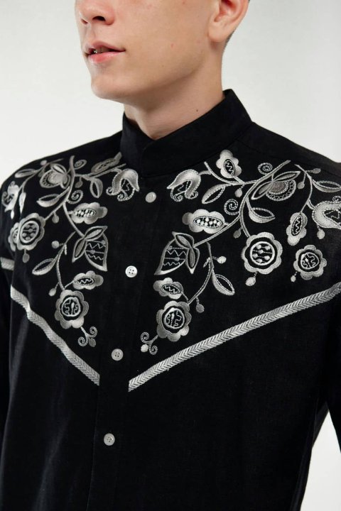 Men's embroidered jacket "Nakhidka" black - elegance and authenticity