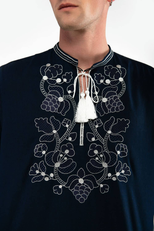 Family embroidered "Lebedyne" dark blue - a harmony of traditions and style for the whole family.