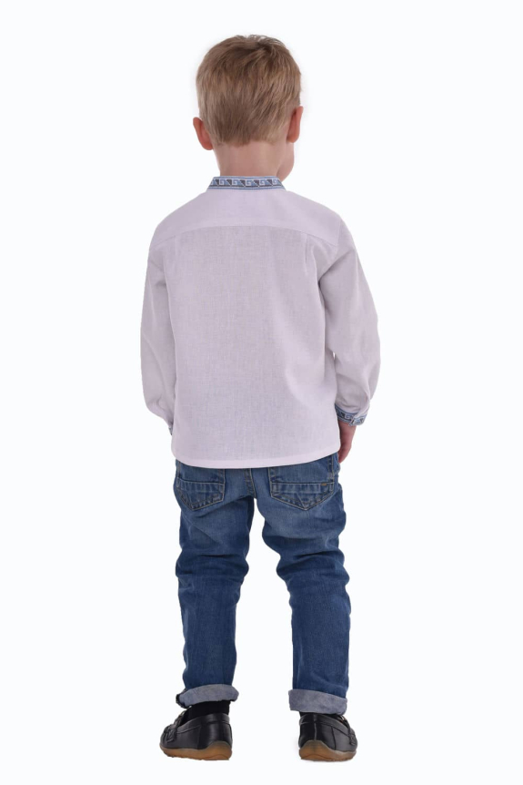 Embroidered shirt for boys "Dvi styii" blue - a stylish combination of traditions and modern design.