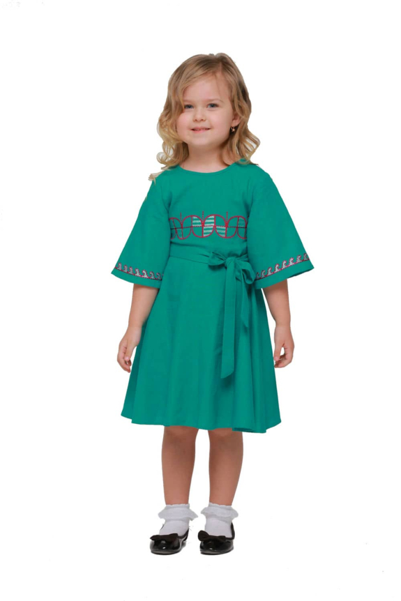 Детское платье вышиванка «Веснянка» морская волна