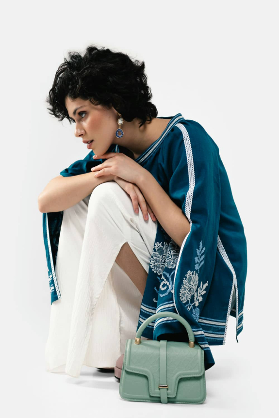 Women's embroidery "Knyajna" sea wave - elegant and refined Ukrainian style.