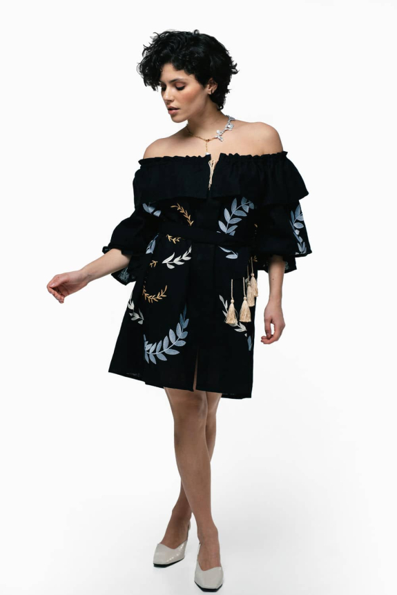 Dress embroidered “Podykh" black