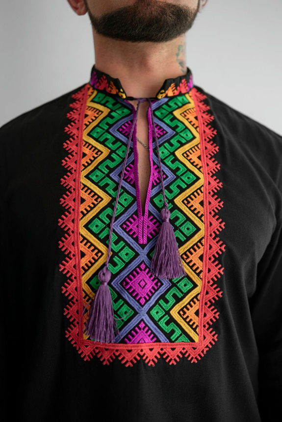 Men's Vyshyvanka Veselka black