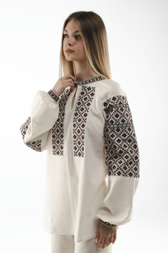 Women's embroidered "Shargorodskaya" milk jacket - an elegant and stylish choice in the traditional Ukrainian style.