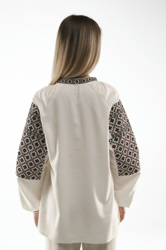 Women's embroidered "Shargorodskaya" milk jacket - an elegant and stylish choice in the traditional Ukrainian style.