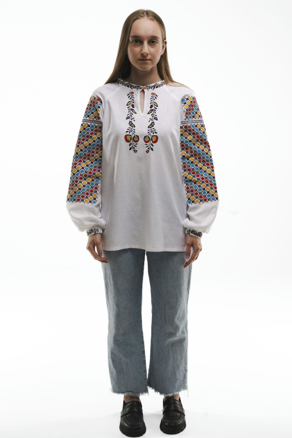 Women's embroidered shirt "Sokalska" white - a classic and exquisite symbol of Ukrainian traditions.