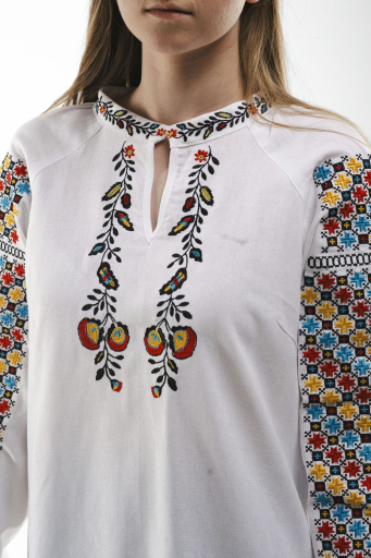 Women's embroidered shirt "Sokalska" white - a classic and exquisite symbol of Ukrainian traditions.