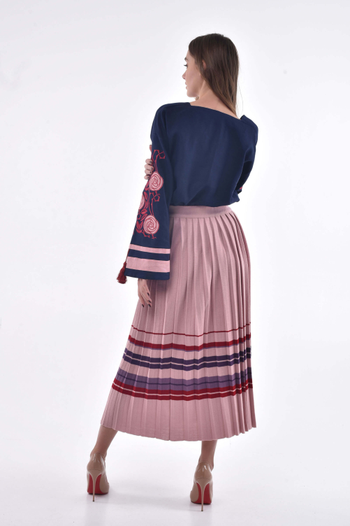 Спідниця "Богема" пліссе в'язана рожева – елегантність і сучасний стиль