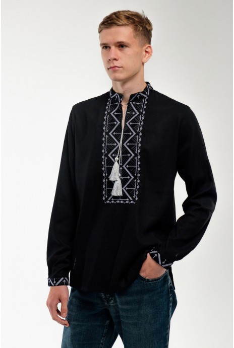 Embroidery for men black
