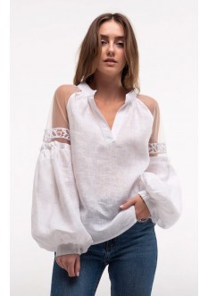 Blouse embroidered Serpanok white