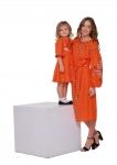 Dresses embroidered for Mom and Daughter "Awakening" orange